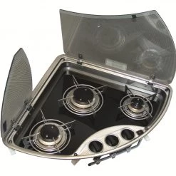 Dometic-Cramer CE-08-DF 3-Burner Caravan Hob with Glass Lid