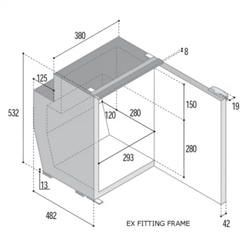 Vitrifrigo C51i 12/24v Caravan & Marine Compressor Fridge -Kitchen Equipment Sales C51i DIMS 1 02630.1603101256