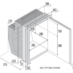 Vitrifrigo C51i 12/24v Caravan & Marine Compressor Fridge -Kitchen Equipment Sales C51iX DIMS 2 42663.1603101265