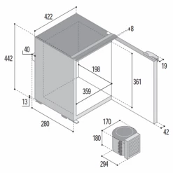 Vitrifrigo CP25SIAL Compact Campervan 12 volt Fridge 7 Vitrifrigo CP25SIAL Compact Campervan 12 volt Fridge -Kitchen Equipment Sales CP252 22804.1517997859