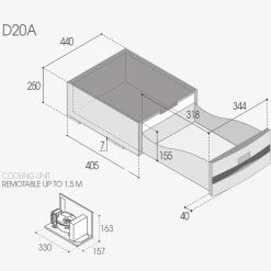 Vitrifrigo D20A 12v Drawer Fridge Freezer for Campervans -Kitchen Equipment Sales VFD20A DIMS 06517.1635780068