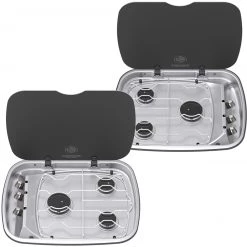 Spinflo Argent Caravan 3 Burner Hob with Glass Lid