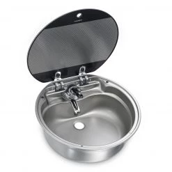 Dometic-Smev VA8306R Caravan Motorhome Sink with Glass Lid